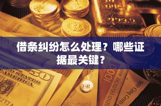 武汉借条纠纷怎么处理？哪些证据最关键？