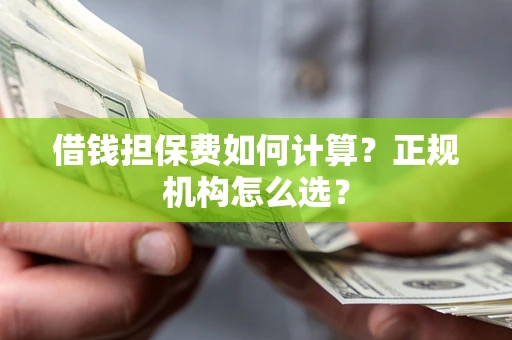 武汉借钱担保费如何计算？正规机构怎么选？