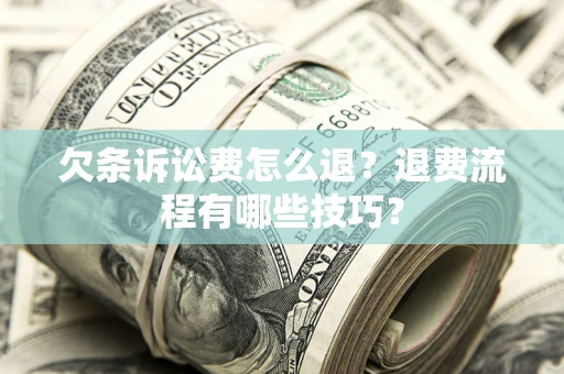 武汉欠条诉讼费怎么退？退费流程有哪些技巧？
