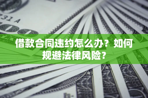 武汉借款合同违约怎么办？如何规避法律风险？